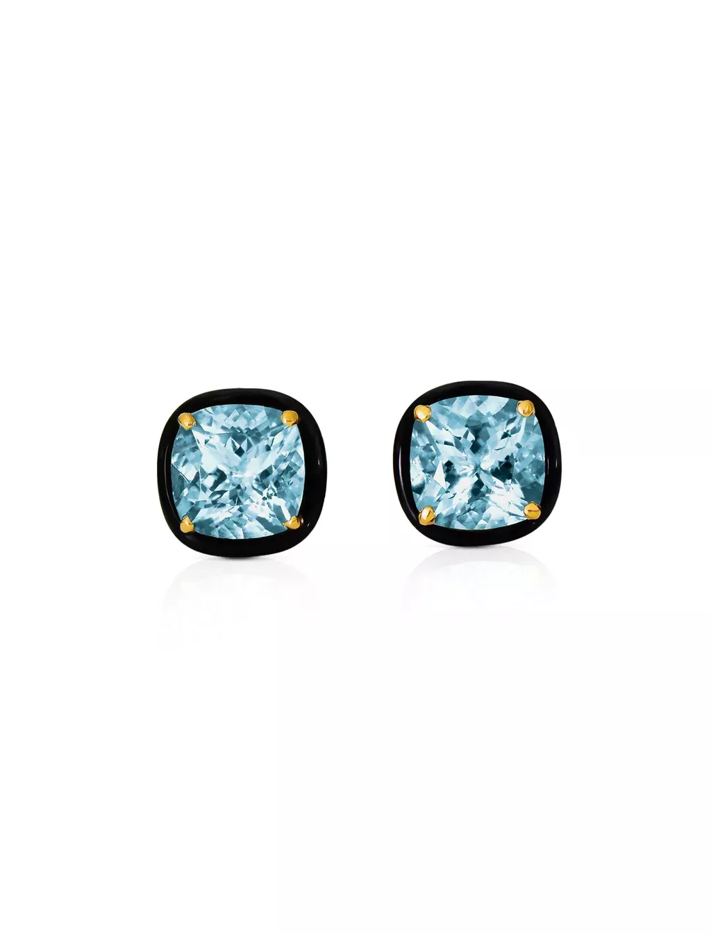 Aravali, 18K Yellow Gold + Aquamarine Earrings