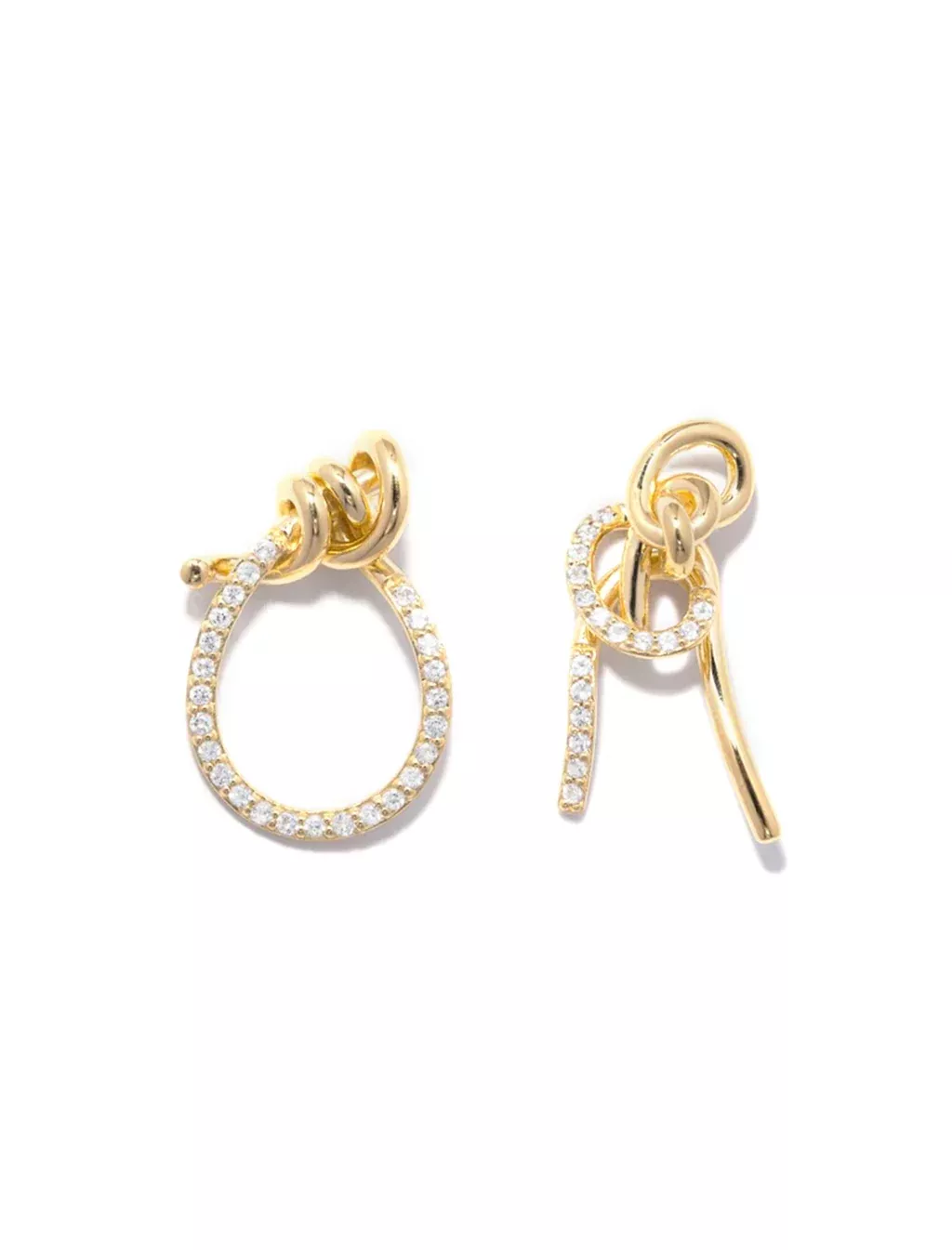 "Notsobig" Thread II, Recycled Gold Vermeil + White Topaz Earrings Topaz