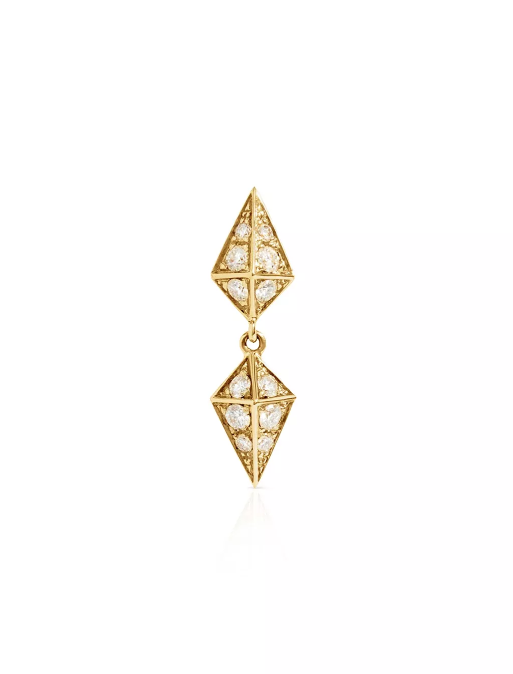 Rockaway, 18K Yellow Gold + Diamond Earring