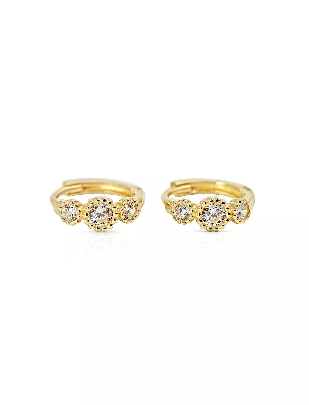Scalloped, 14K Yellow Gold Huggies