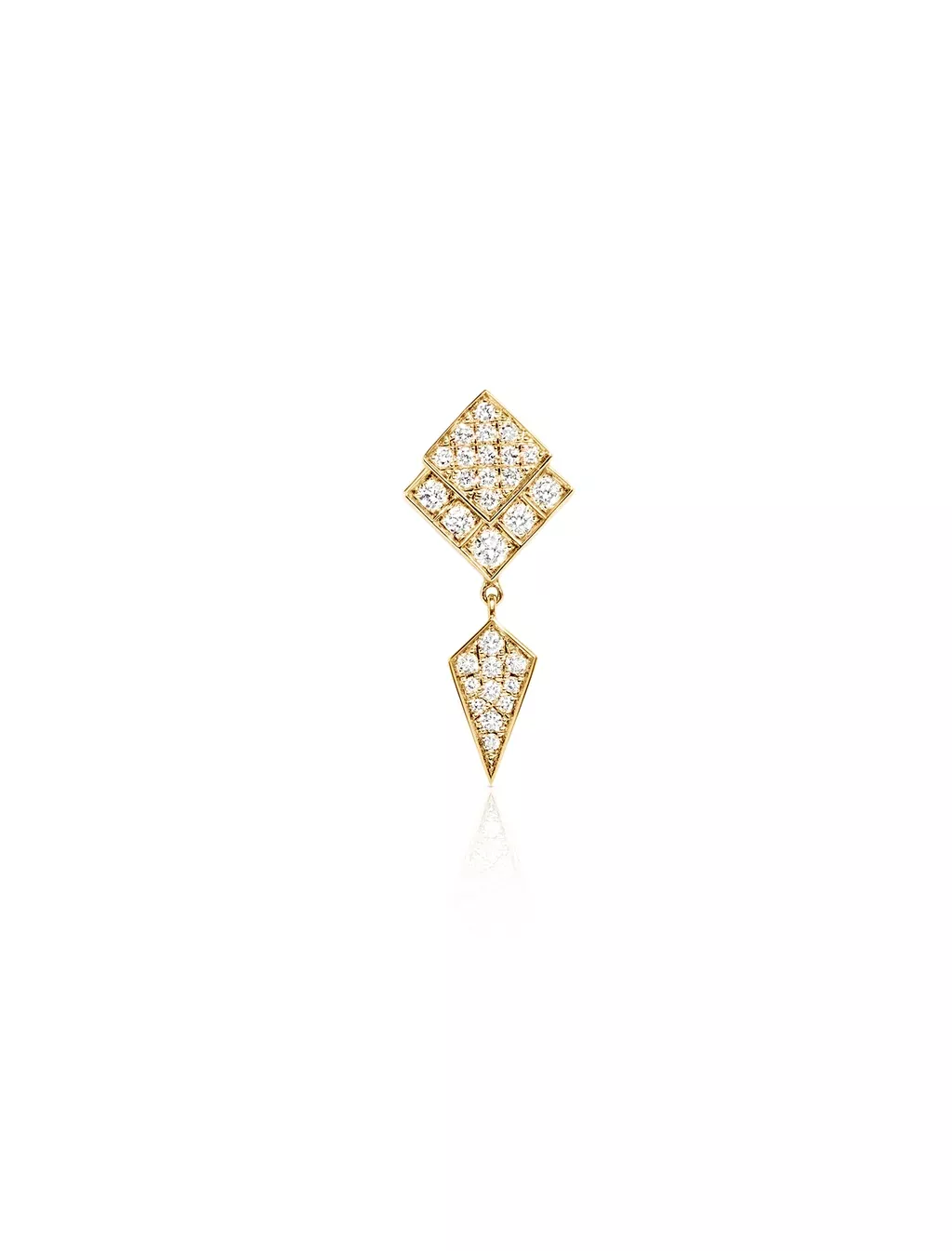 Stairway, 18K Yellow Gold + Diamond Earring