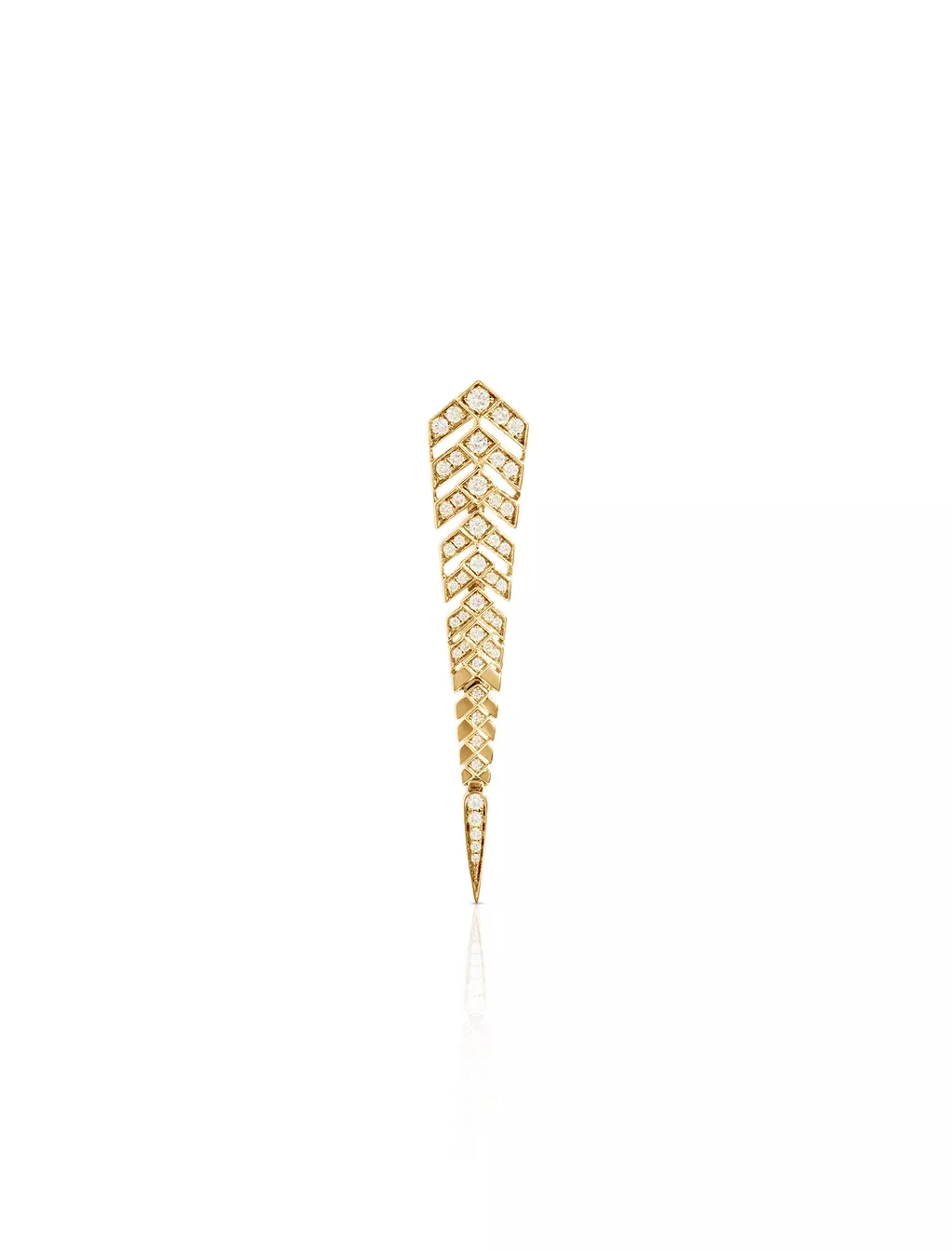 Stairway M, 18K Yellow Gold + Diamond Earring