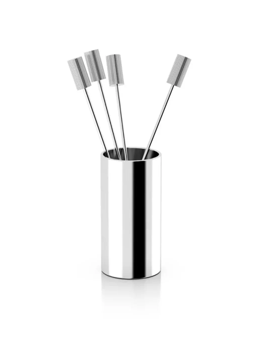 Striations Cocktail Picks in Holder, Set of 4